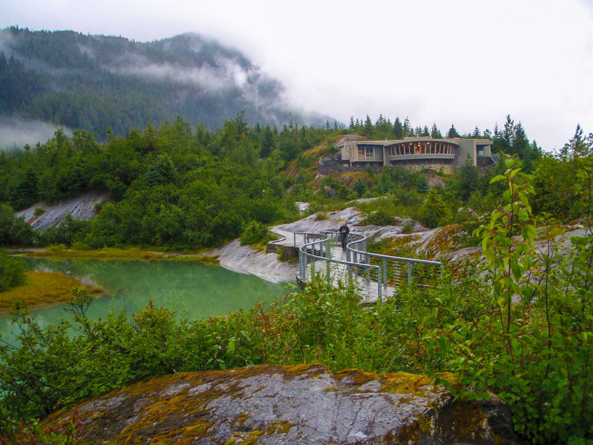 Walkway from the visitor center in Mendenhall Glacier in Juneau.