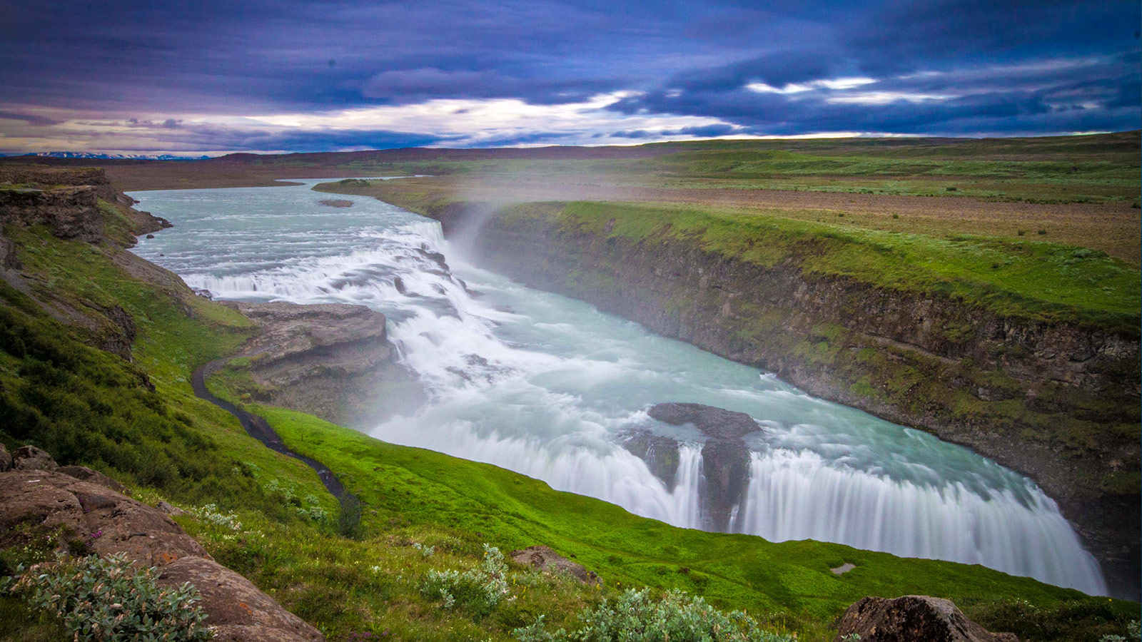 The spectacular Gulfoss waterfall as viewed from above - Iceland's Golden Circle