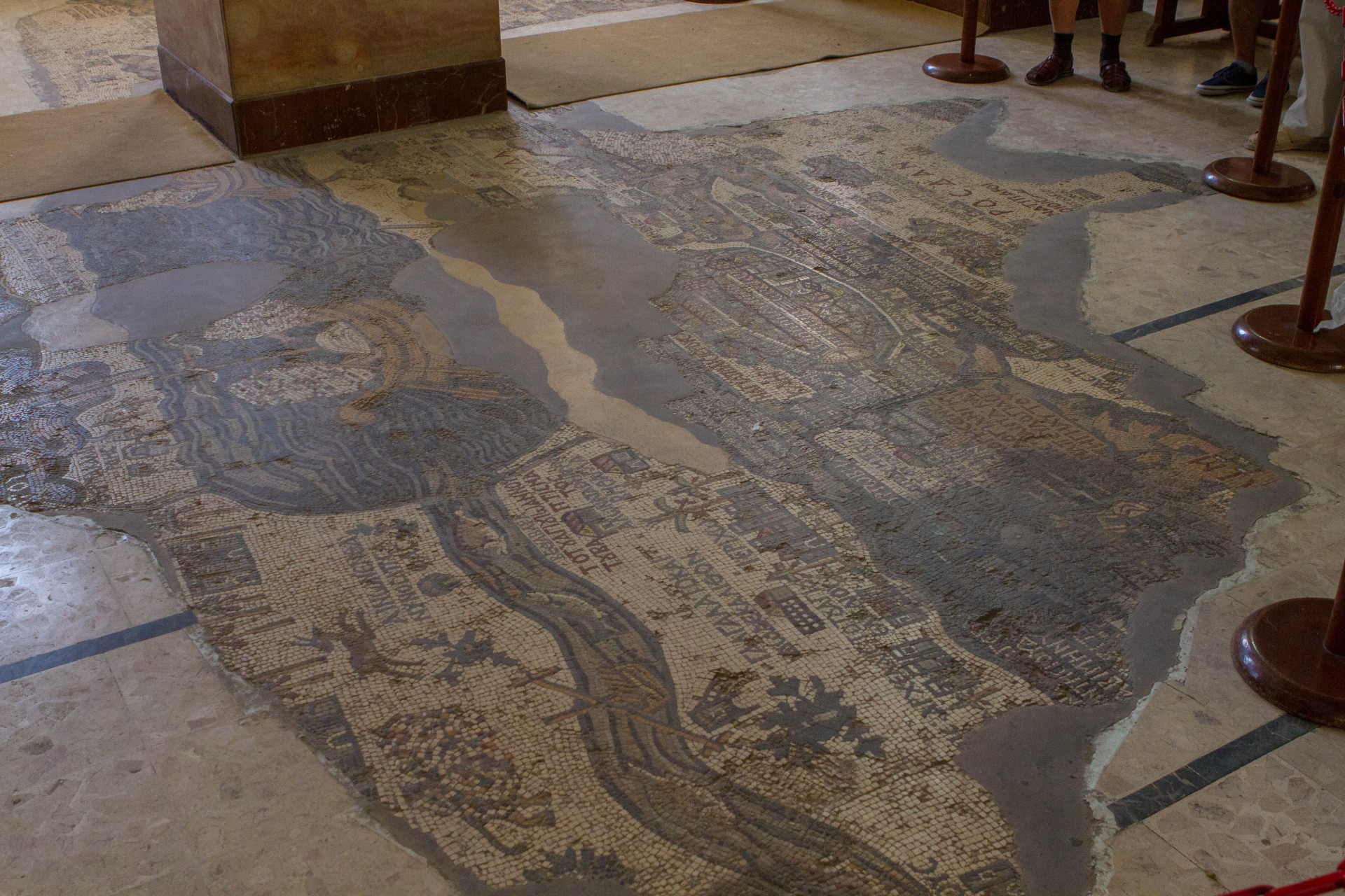 Ancient map of the holy land on a church floor