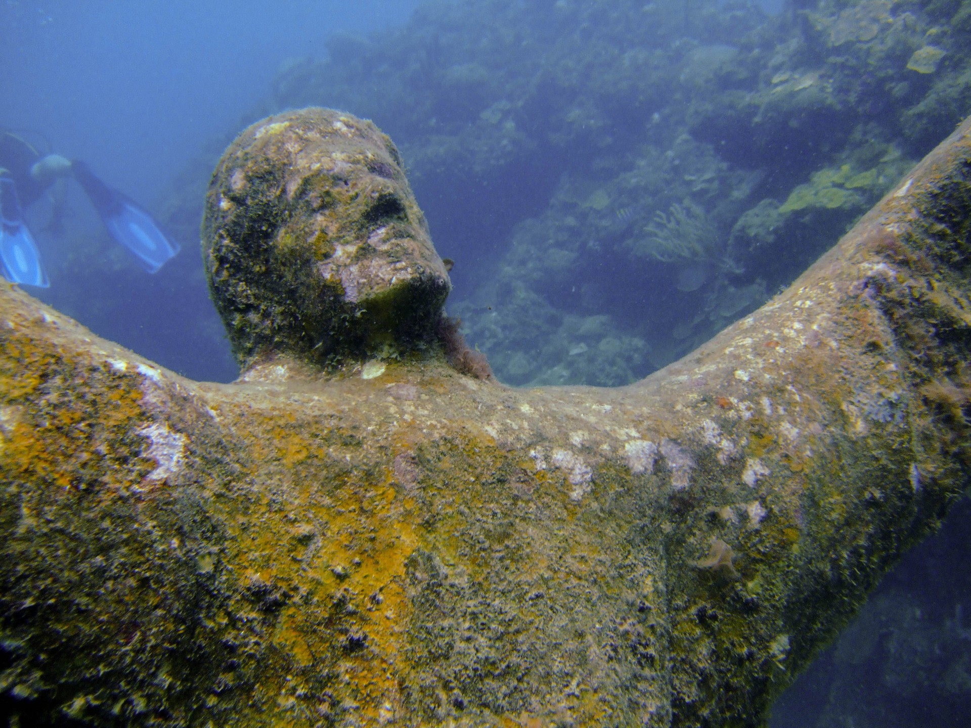 Statue of christ in Grenada Underwater sculpture park