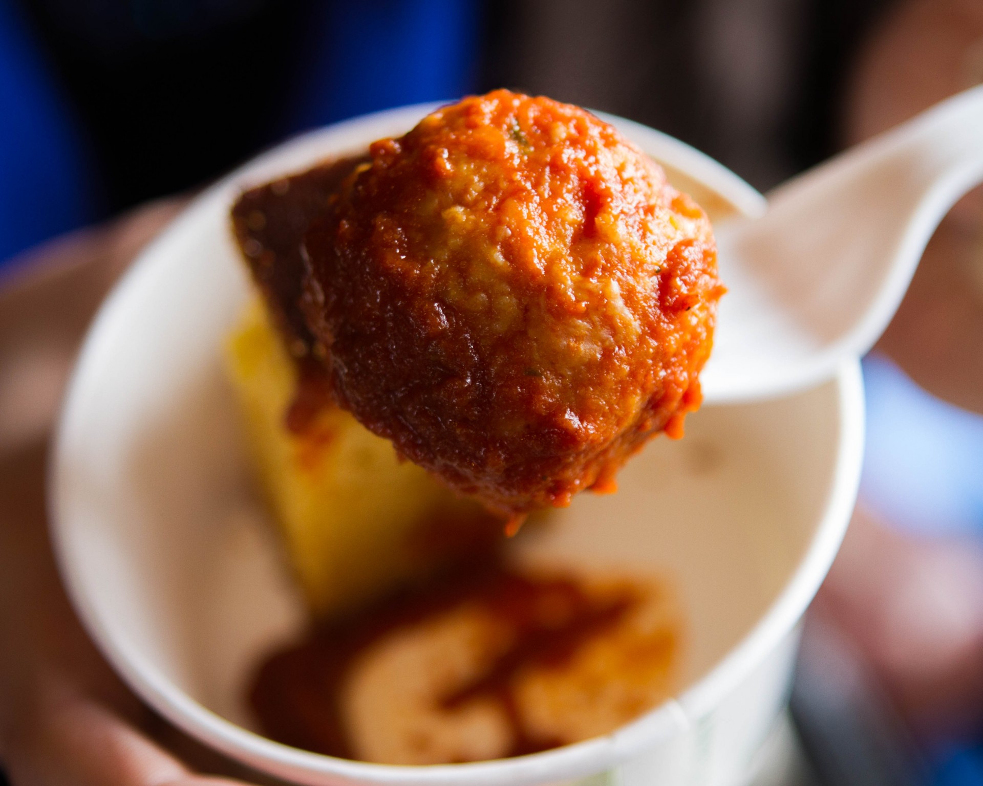 Meatball in a mole sauce served with cornbread at Ravine Winery during the Niagara Icewine Festival in Niagara-on-the-Lake Ontario