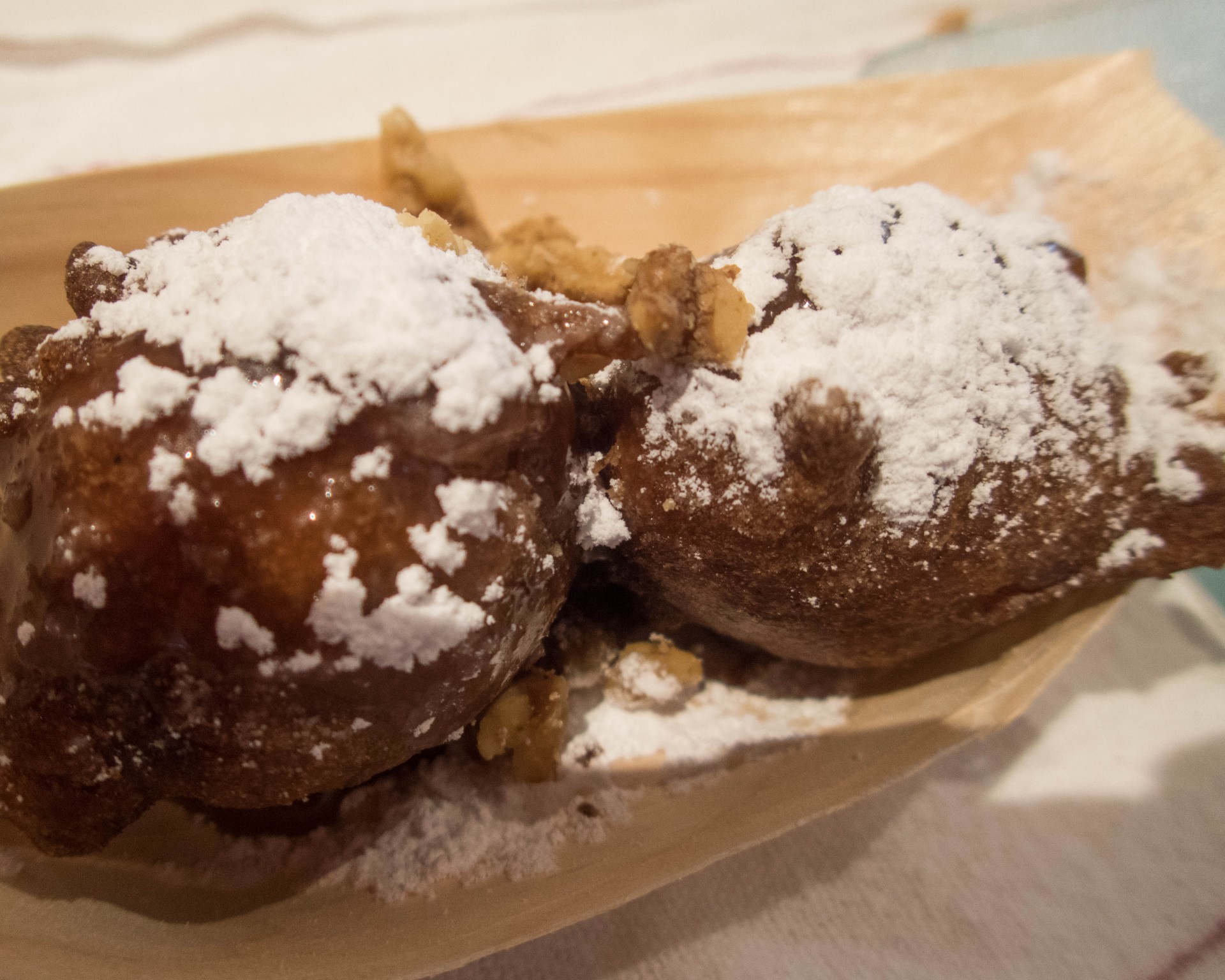 Close up of apple fritters at Pillitteri winery during the Niagara Icewine Festival