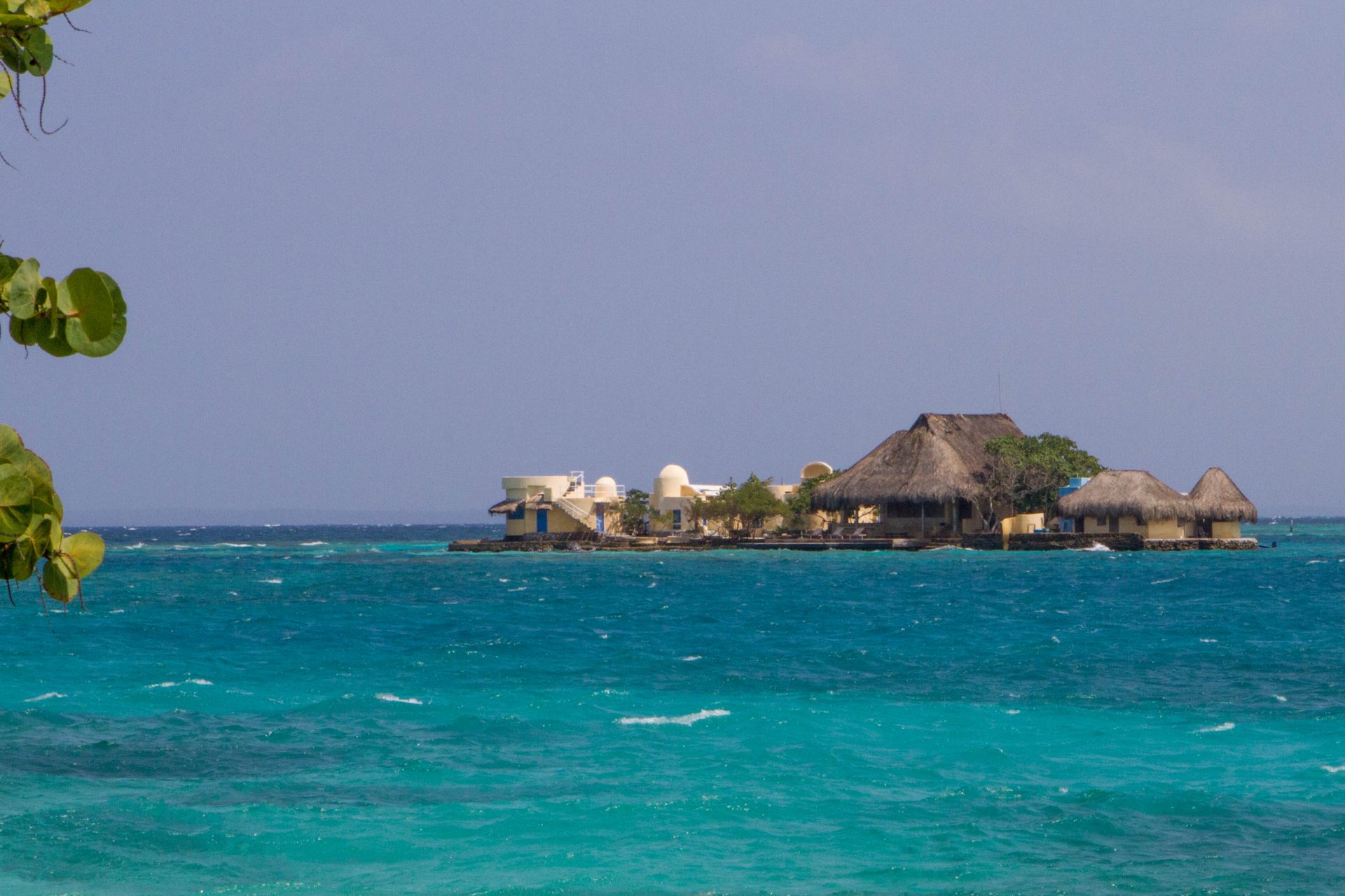 View of an island that is part of the Rosario Islands from Pirate Island.