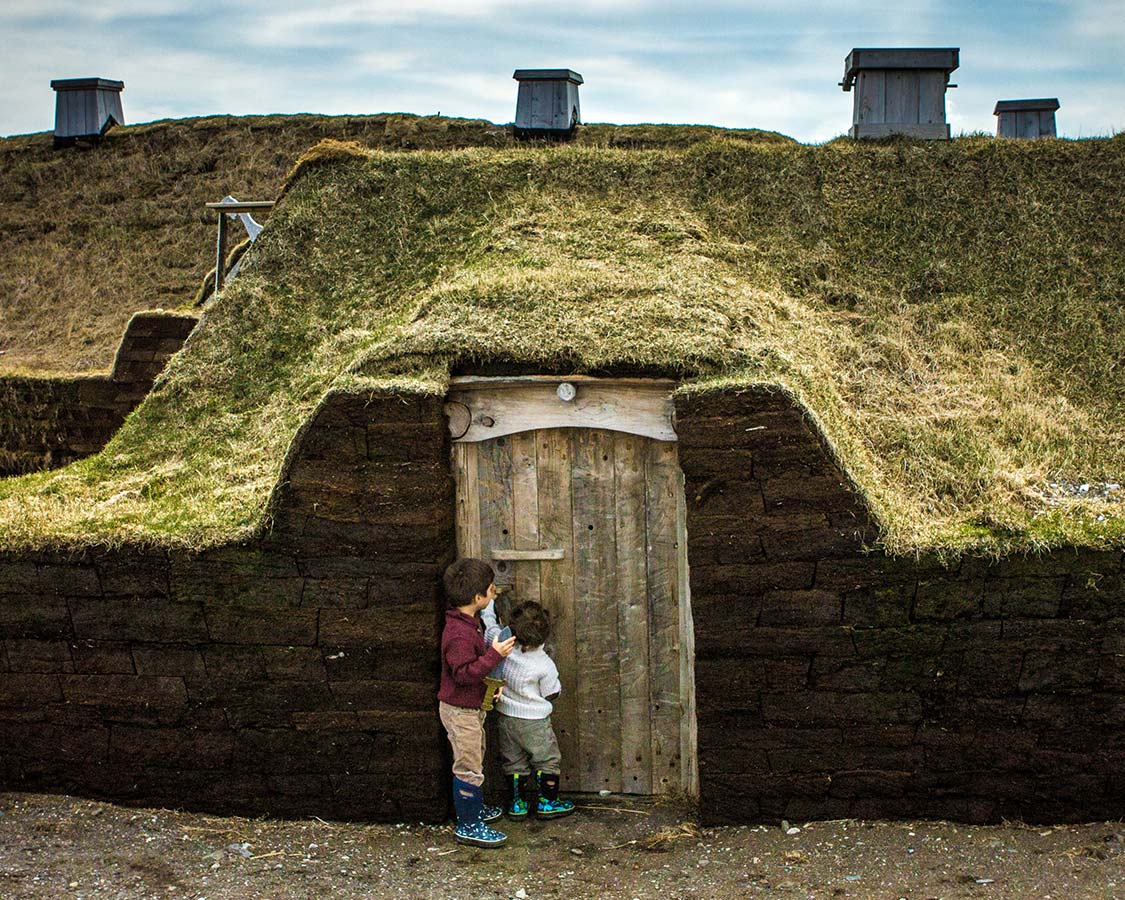 St Anthony Newfoundland - Children exploring l'anse aux meadows in Newfoundland