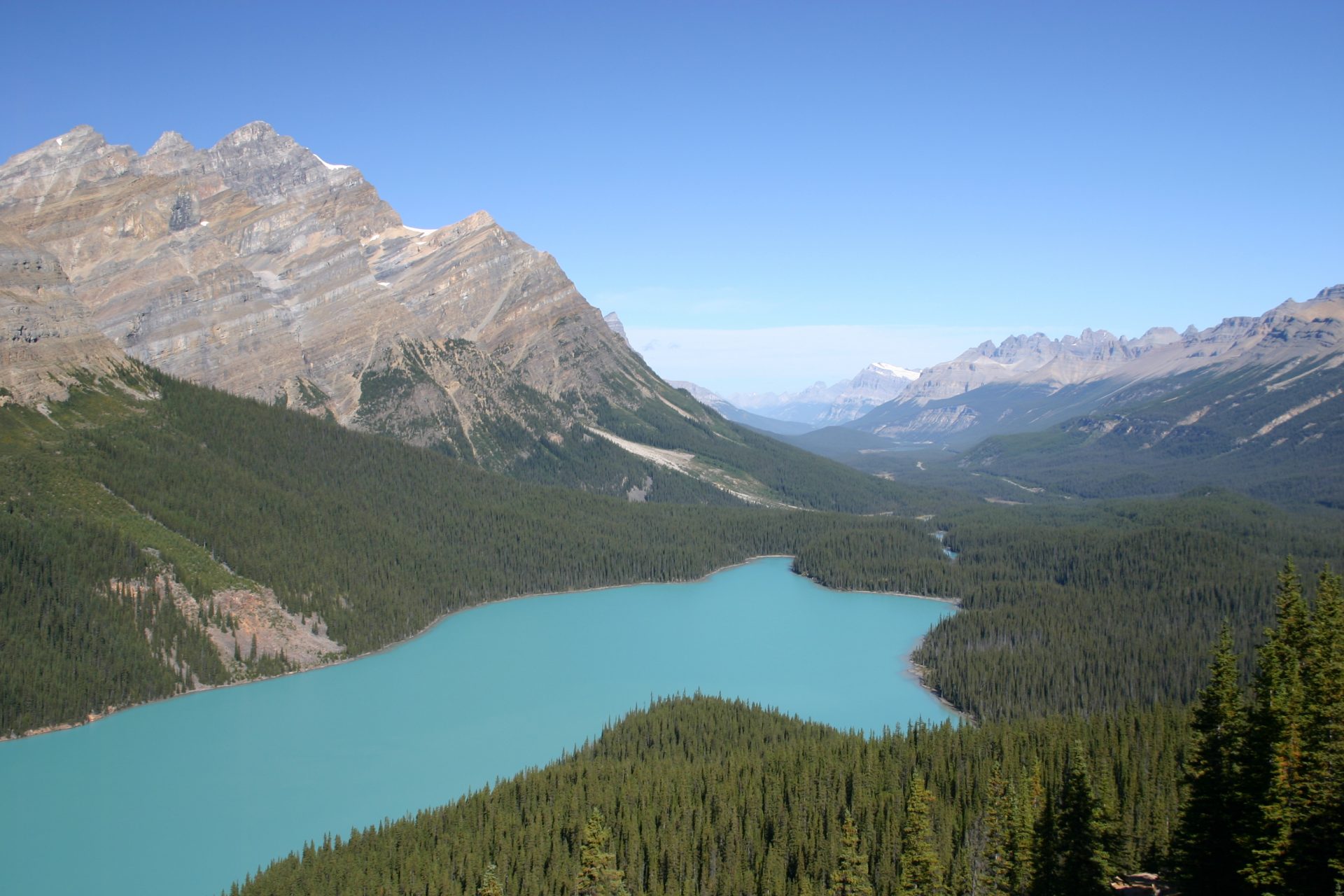 View of Peyto Lake in Banff National Park on our bucket list destinations in Canada.