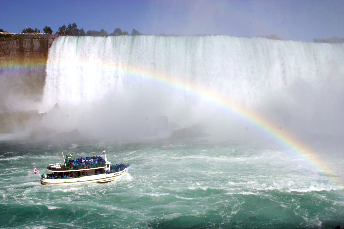 View of Horseshoe Falls with sightseeing boat which is one of our bucket list destinations in Canada