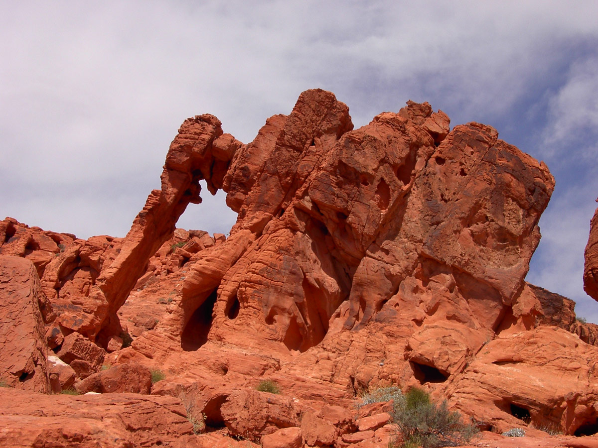 A natural rock formation resembling an elephant in Valley of Fire State Park, Nevada