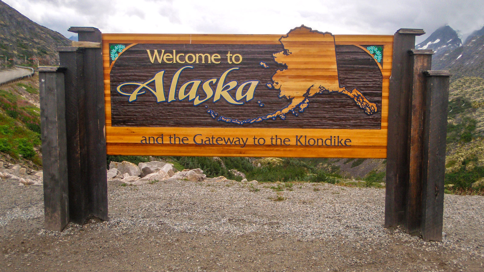 Welcome to Alaska Road Sign