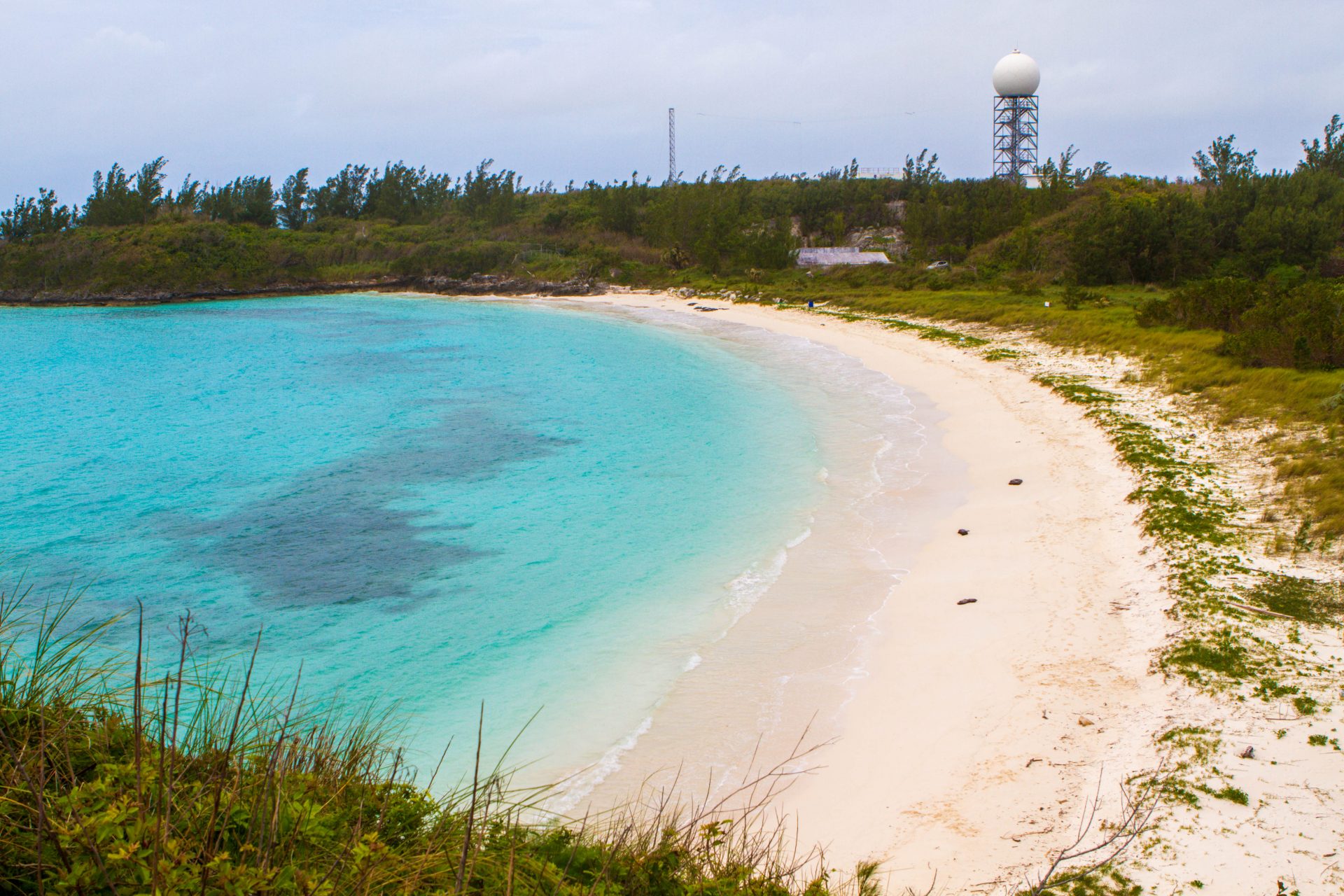 Overview of Long Bay Beach in Cooper's Nature Reserve a Bermuda National Park.