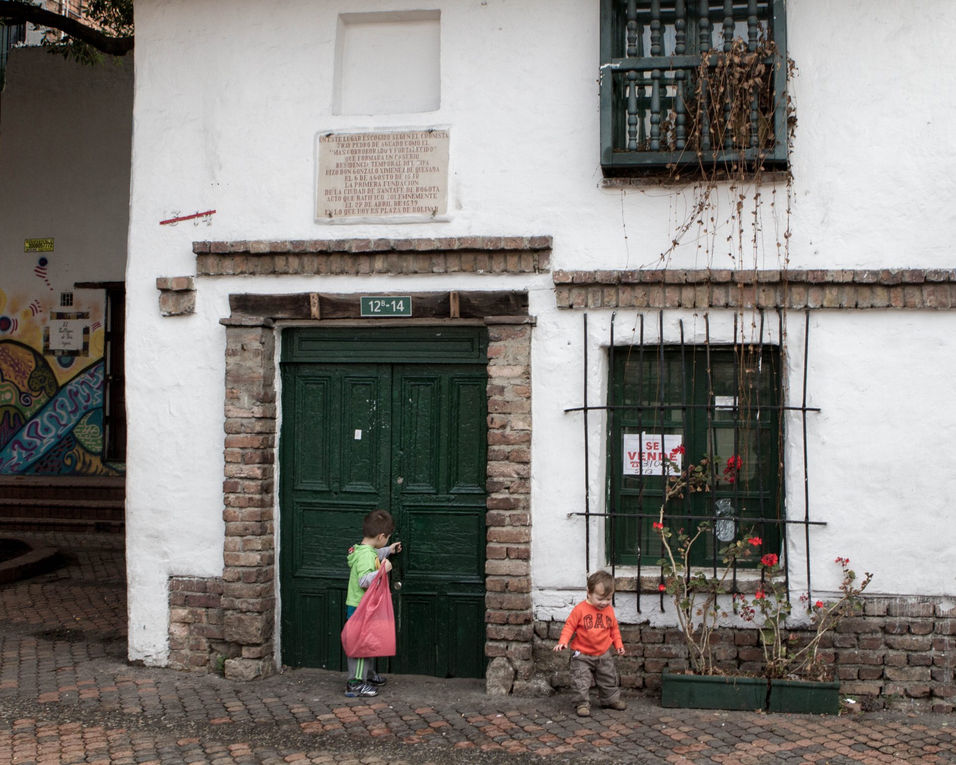 Front facade of the oldest building in Bogota is in La Candelaria.