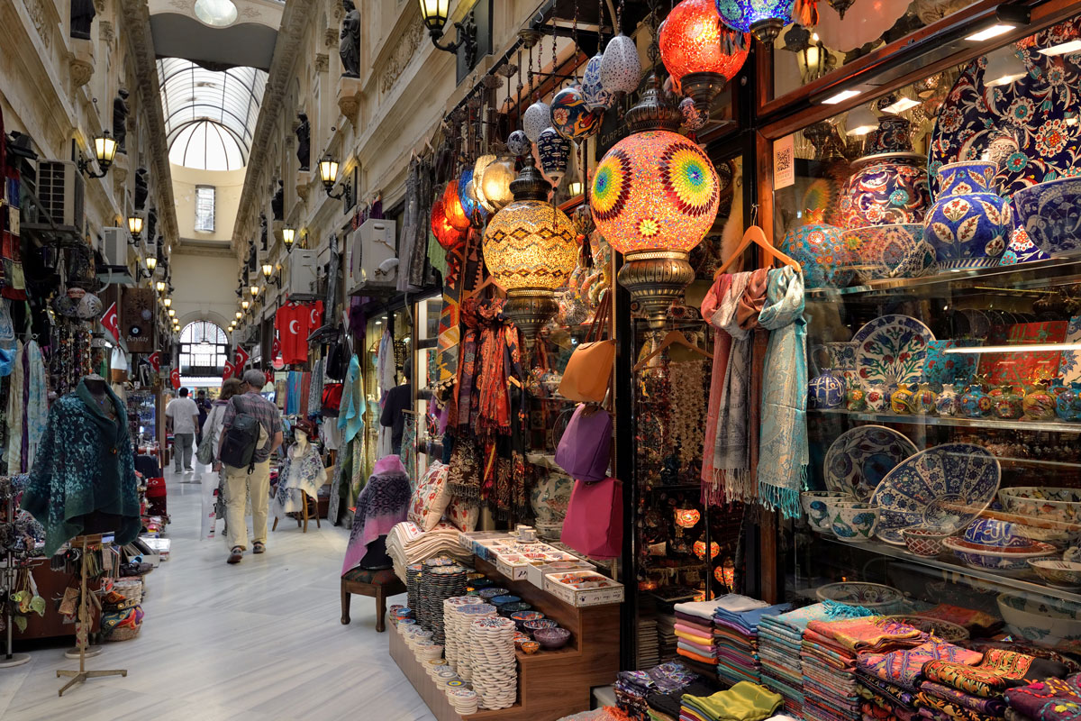 A market with lamps, clothing and trinkets - plan international family vacations
