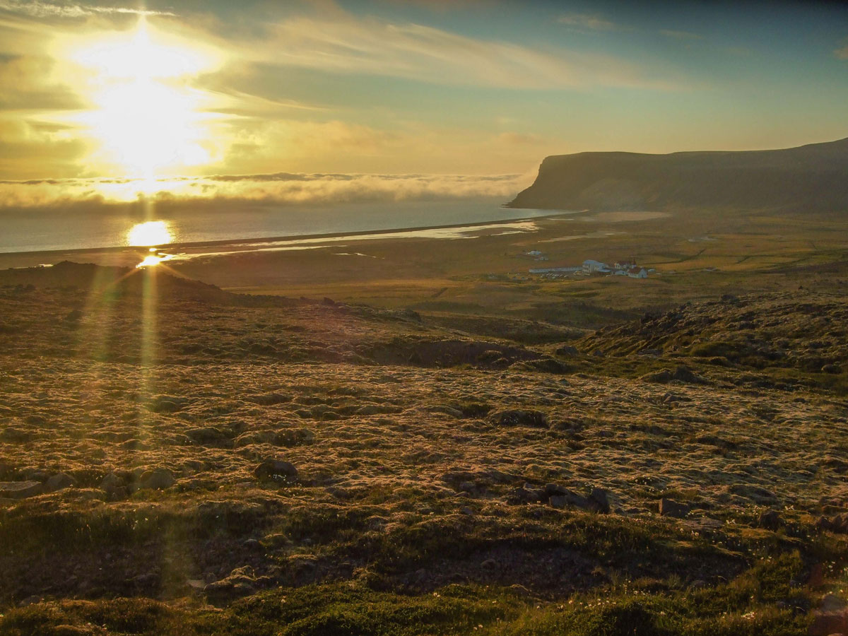 A beautiful sunset over the Icelandic coastline