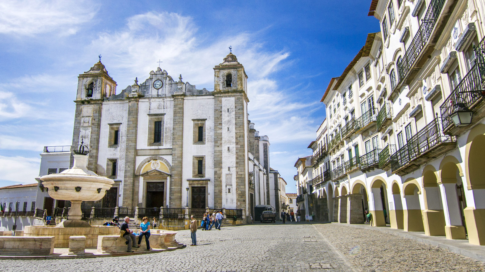 The main square of Evora, Portugal