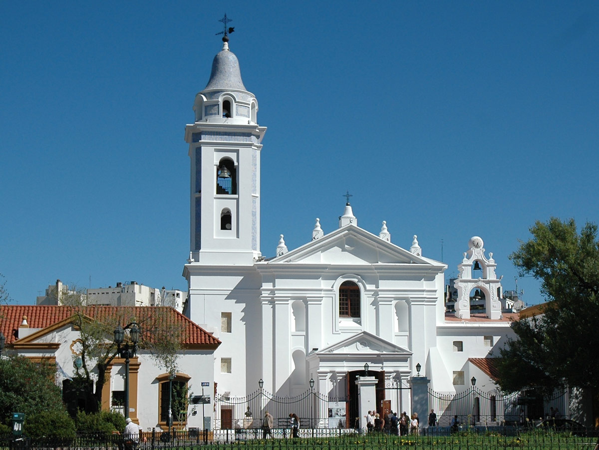 Basilica de Nuestra Senora del Pilar across from Recoleta cemetery in Buenos Aires.