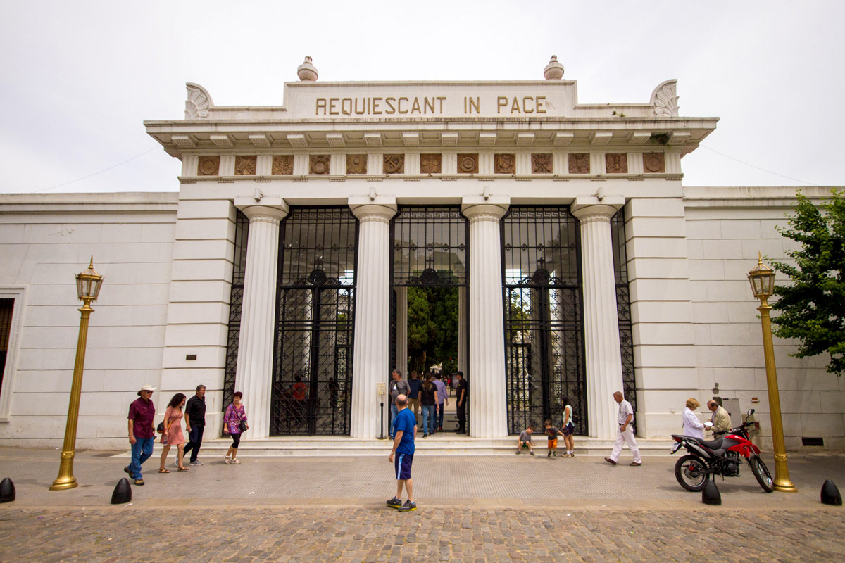 Entrance to Recoleta cemetery, one of our Buenos Aires highlights.