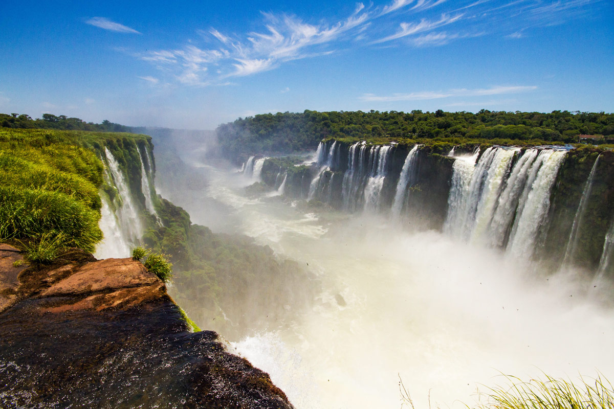 View from Devil's Throat lookout point in Iguazu Falls Argentina.