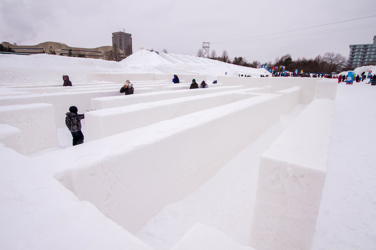Giant maze made of snow