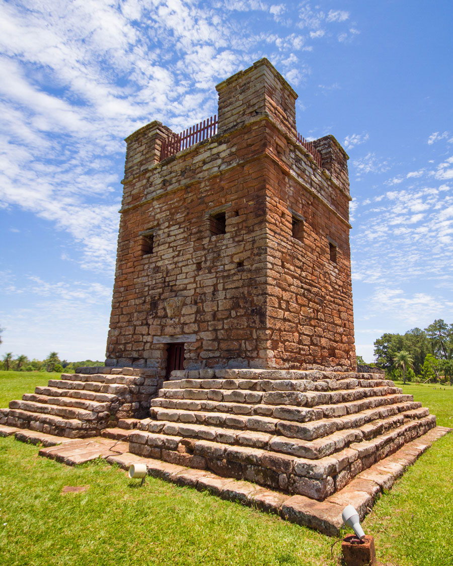 The stone watchtower in the ruins of Trinidad in Paraguay