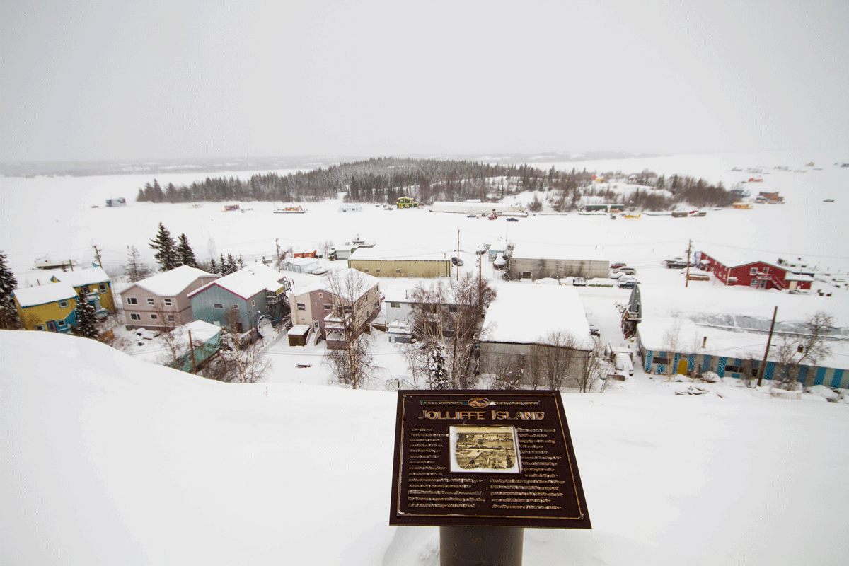 Yellowknife Northwest Territories from the Pilots Monument. Climbing up to the Pilots Monument in Yellowknife is one of the best things to do in Yellowknife Northwest Territories