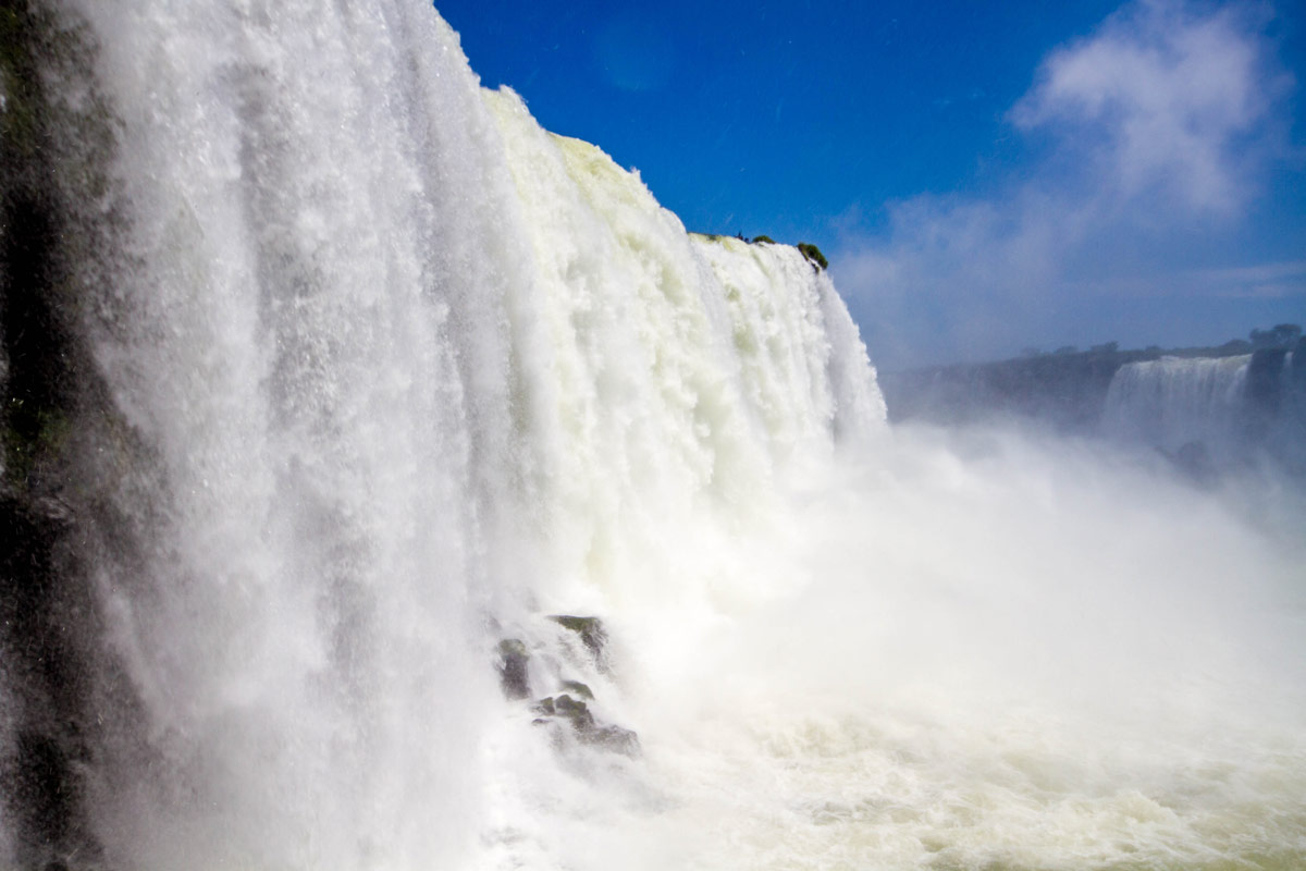 Up close to Iguazu Falls Brazil.
