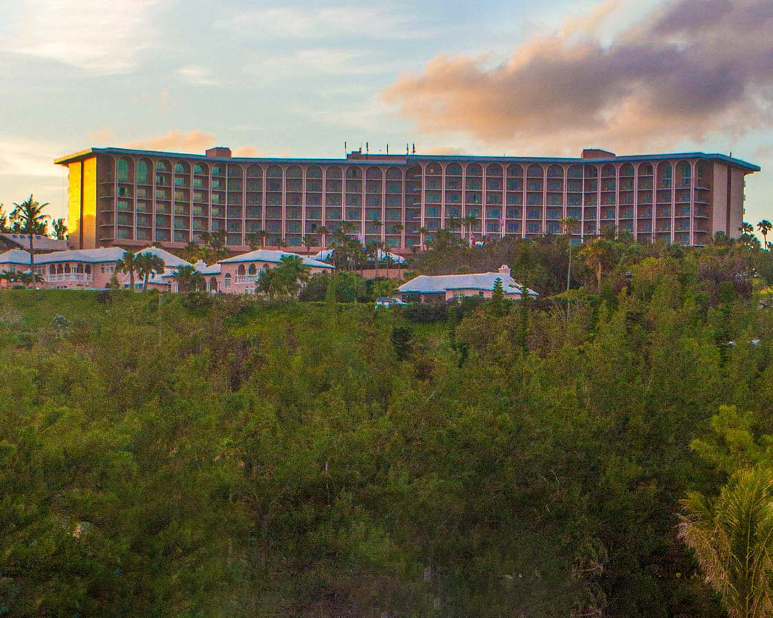 Fairmont Southampton hotel from the best best Bermuda beach Horseshoe Bay Beach Bermuda