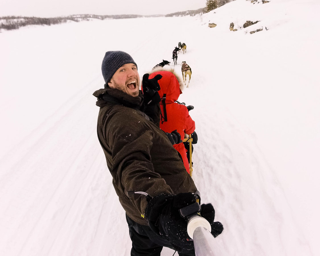 Dog sledding with kids in Yellowknife, Northwest Territories