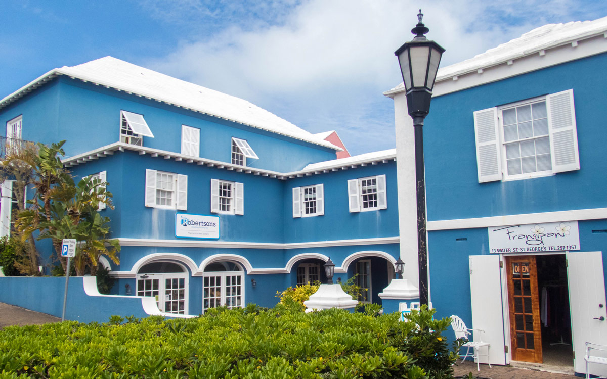 A colorful building in St George, Bermuda.