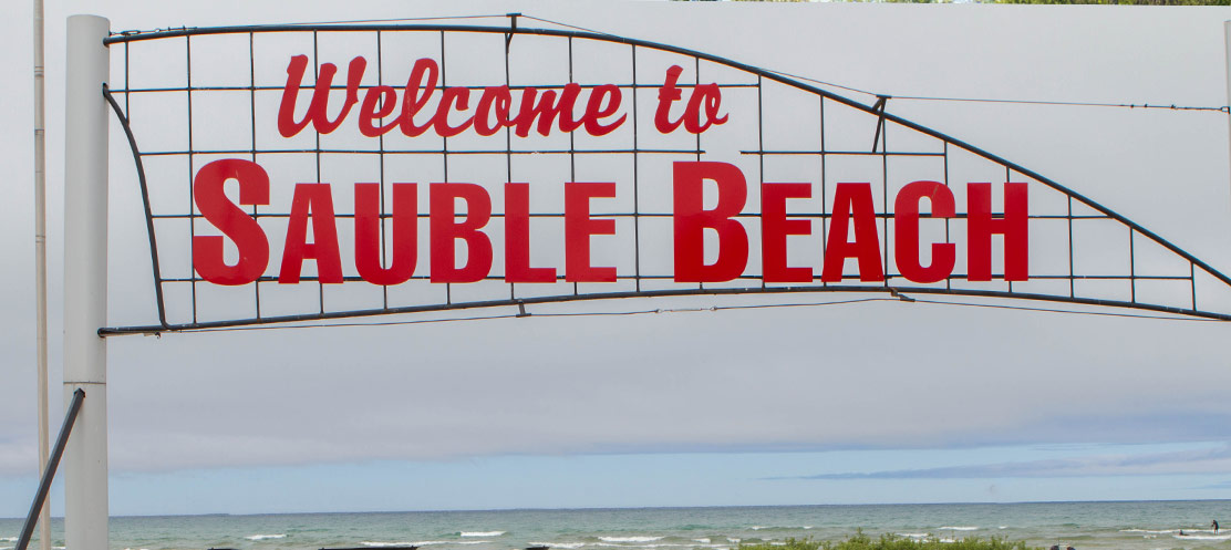 Sauble Beach sign.