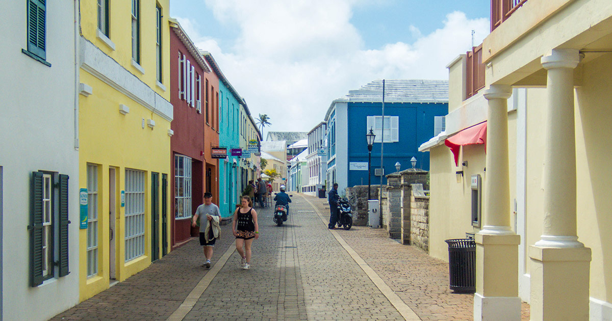 The colorful streets of St. George Bermuda