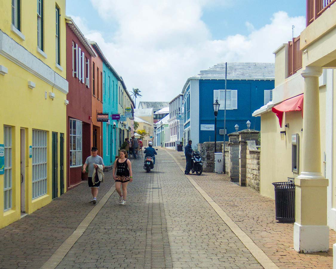 The colorful streets of St. George Bermuda