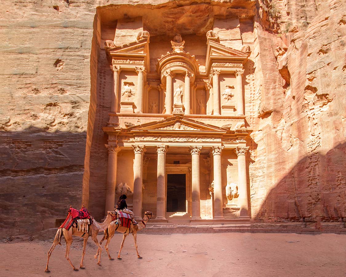 Visiting Petra With Kids Camels at the Treasury