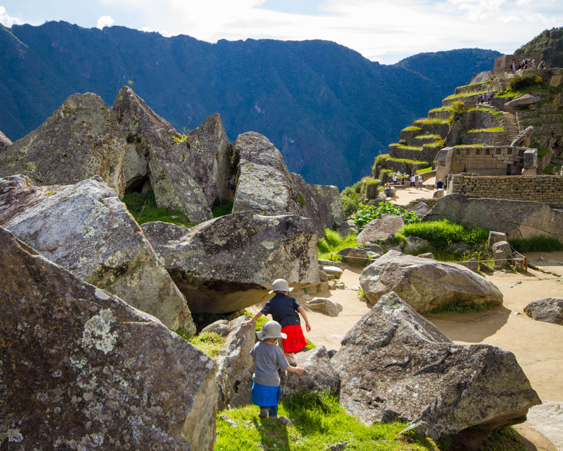 C and D heading to the Quarry in the urban sector of Machu Picchu.