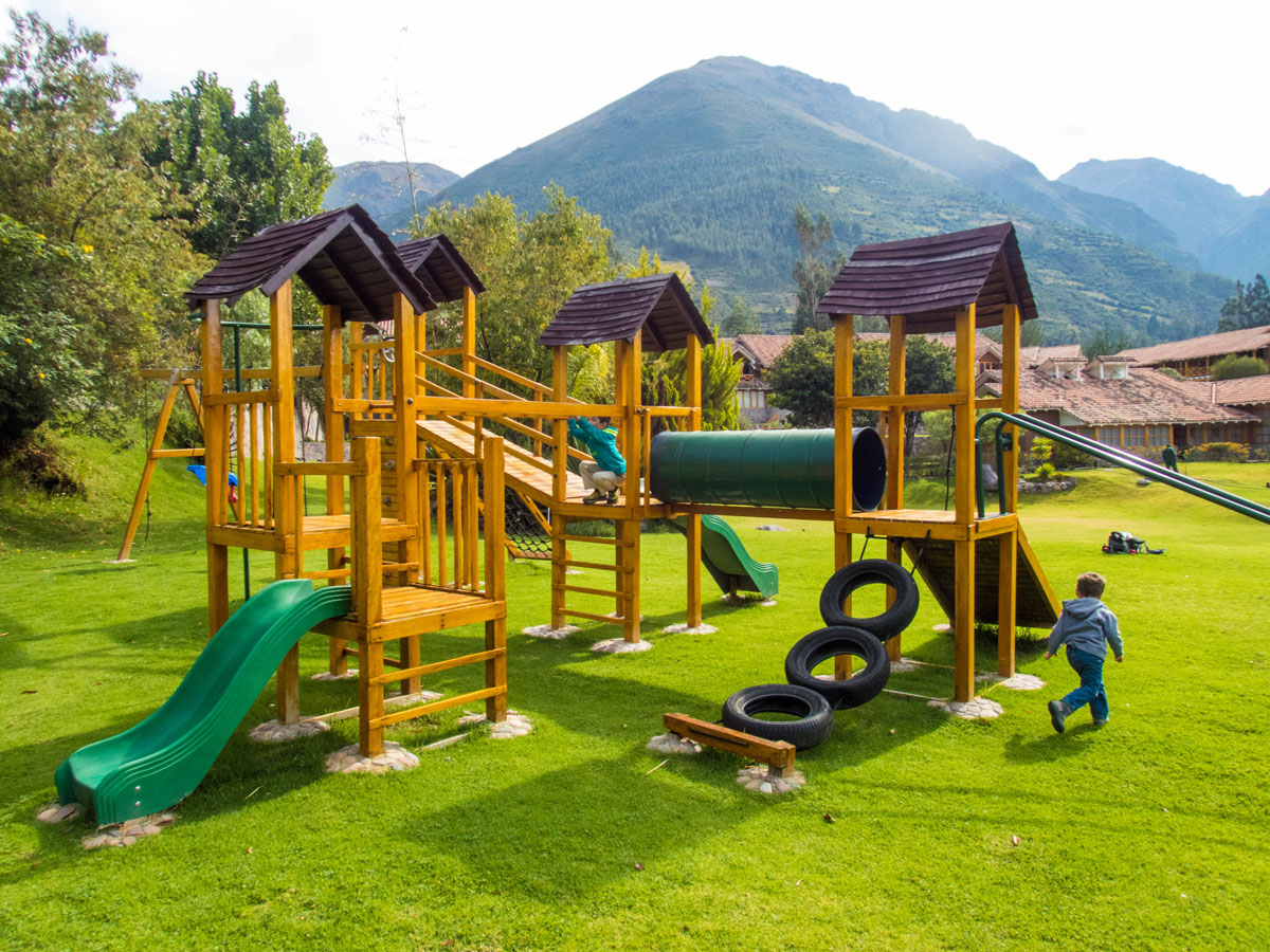 Playground in the yard of the Casa Andina Private Collection Sacred Valley Peru