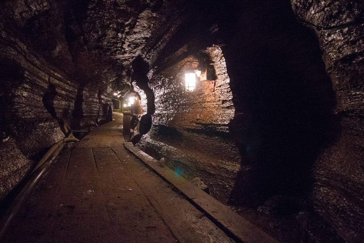 The walkways in Bonnechere Caves in Eganville Ontario