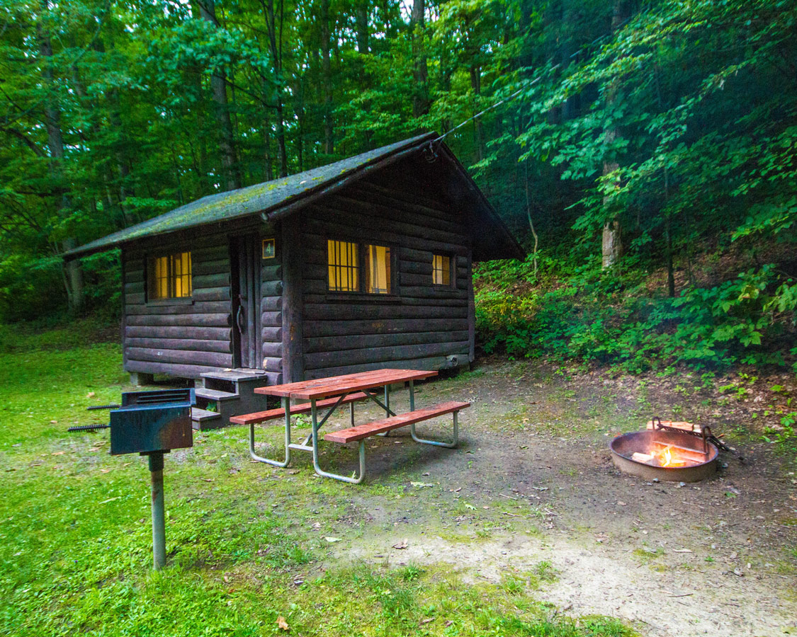 Cabin E at Letchworth State Park in New York State