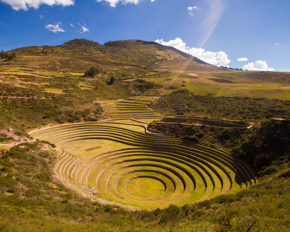 The Terraces of Moray are on of the top stops for a day trip to the Sacred Valley Peru
