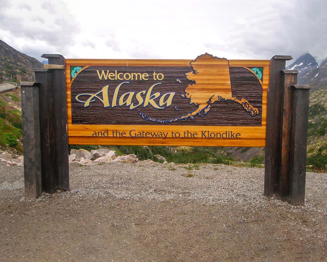 Welcome to Alaska Road Sign