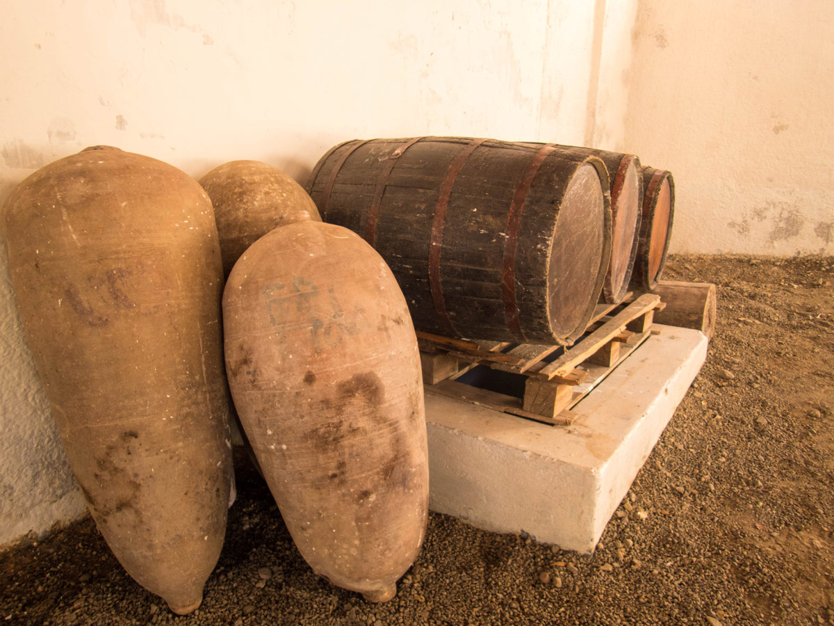 Wine barrels in El Catador in Pisco Peru