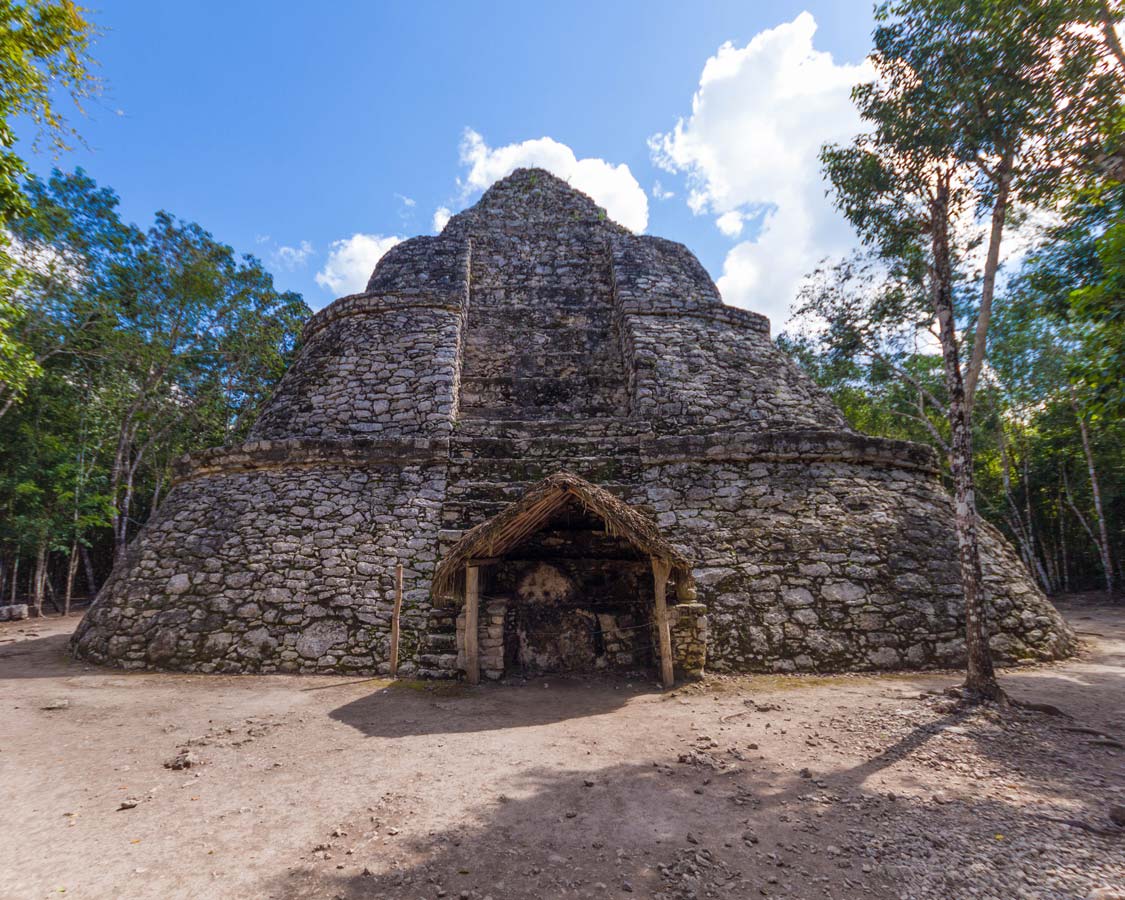 Coba Ruins in Mexico near the city of Tulum with kids