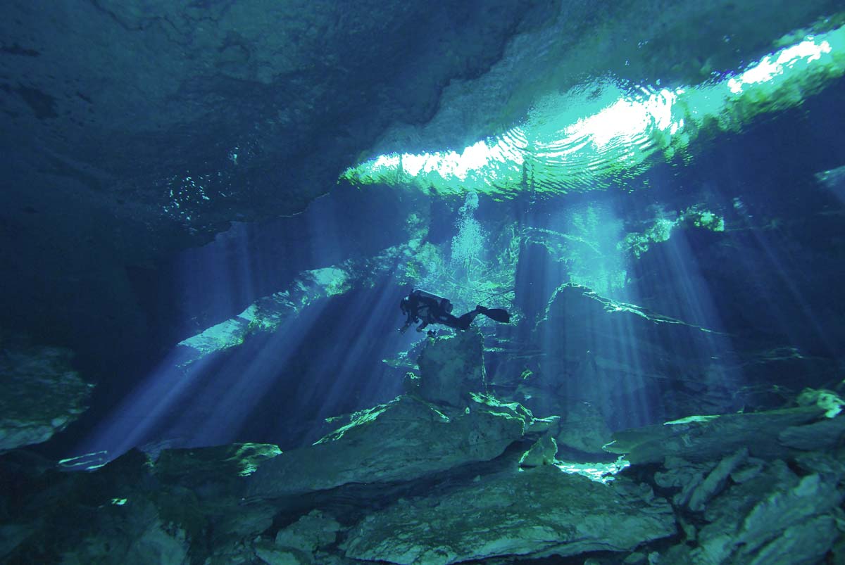 Diving Dos Ojos Cenote Photo by Cesar Velasco Fisheye Productions