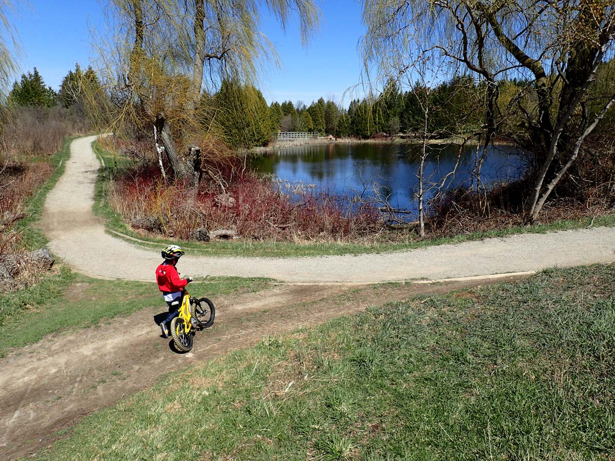 Biking at Island Lake Conservation Area in Orangeville Ontario