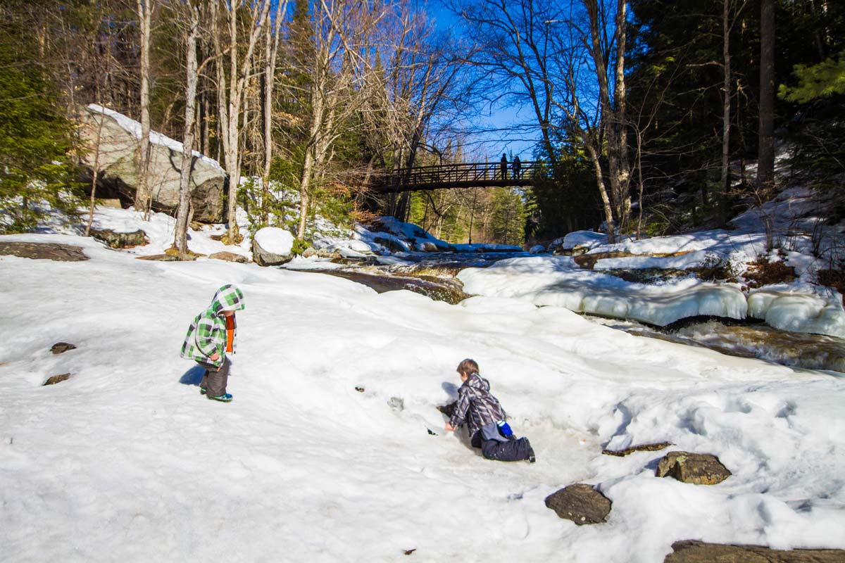 Boys at Arrowhead Provincial Park during Winter