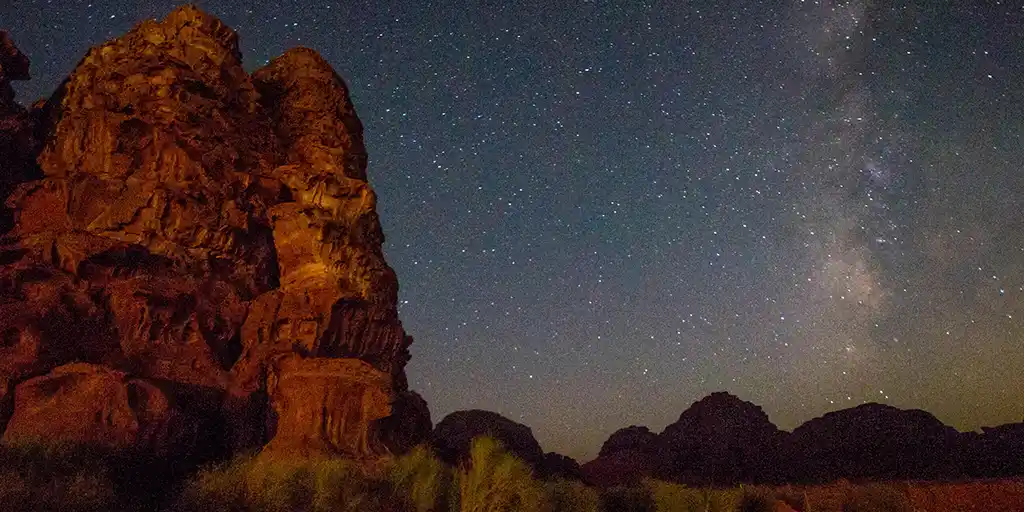 Wadi Run Desert under the milky way at night