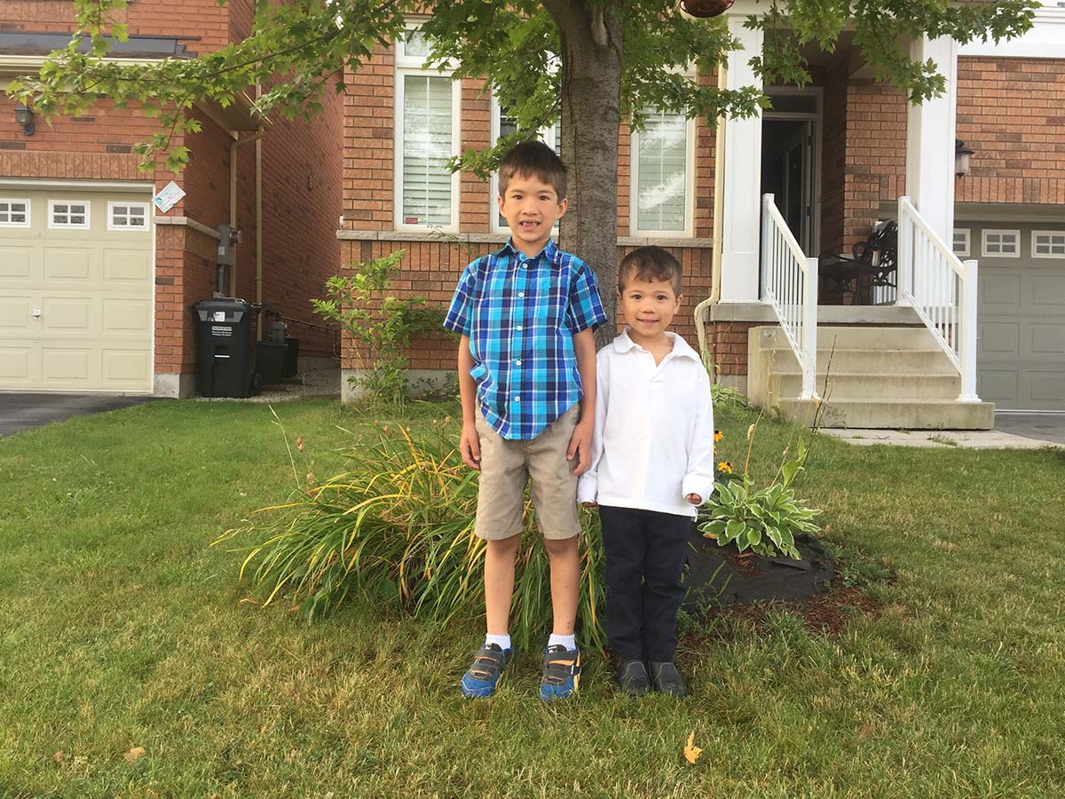 Wagar boys doing that awkward first day of school pose