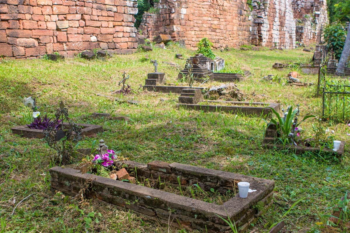 Guarani cemetery at the Santa Ana Jesuit ruins in Argentina