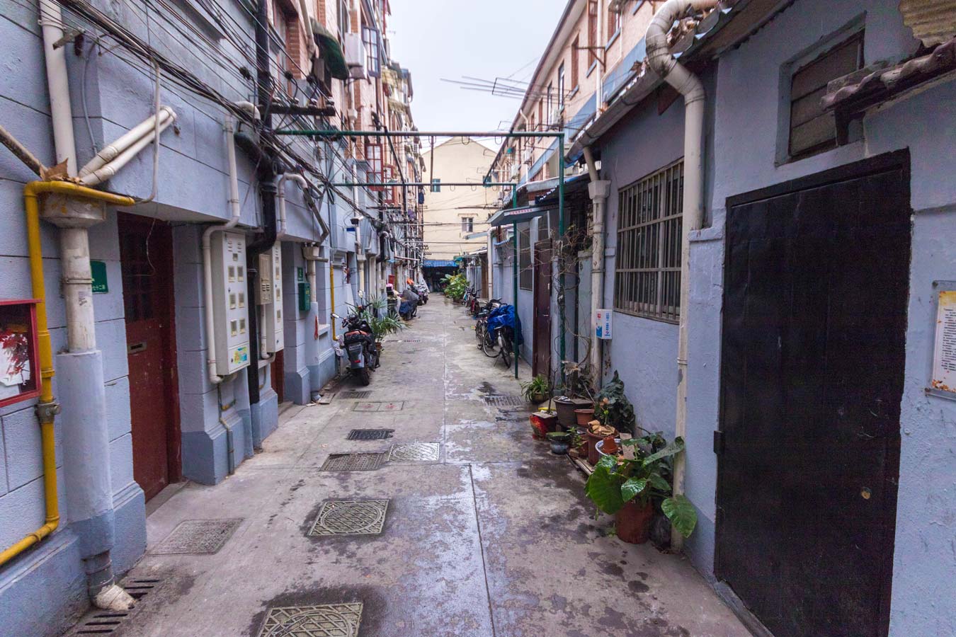 Urban alley in Shanghai China where many locals make their home