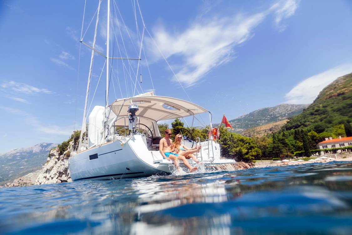 Family sailing in Croatia