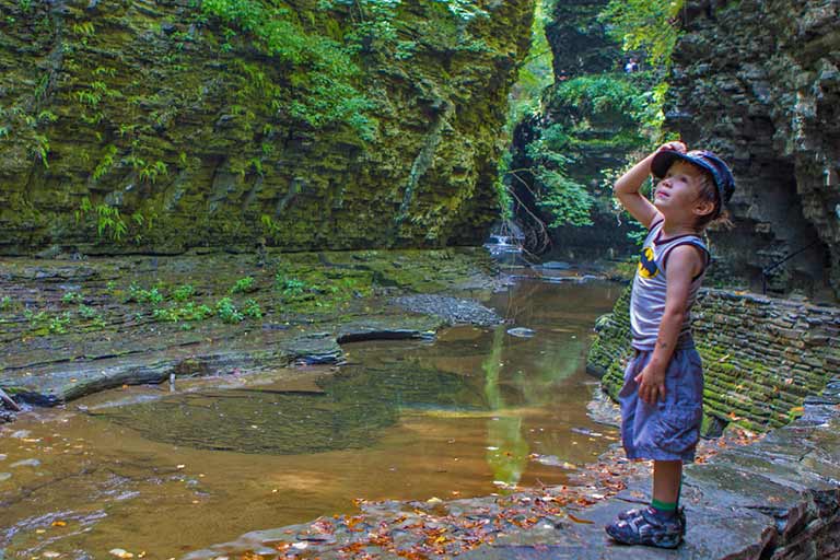 Hiking Watkins Glen New York with kids