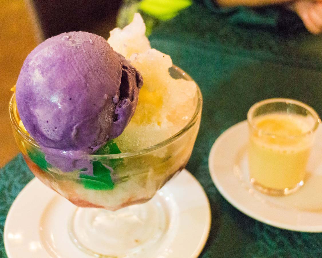Halo Halo Phlippine desert at Pawikan Restaurant at the Daluyon Beach and Mountain Resort in Puerto Princesa Philippines