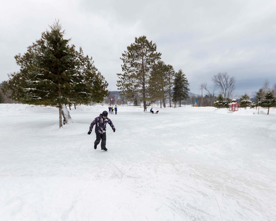 Skating on Lac Miroir Mont Tremblant Quebec